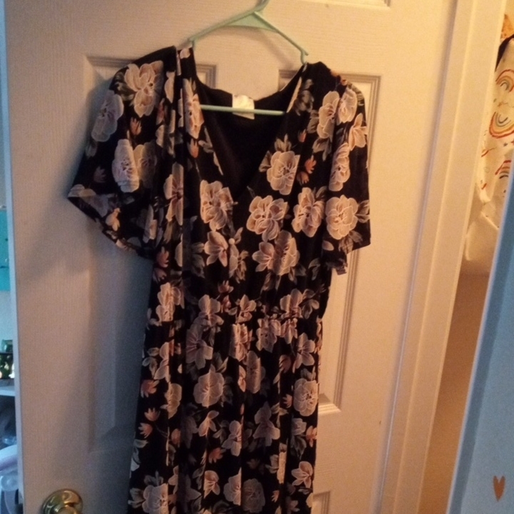 Floral Black Dress